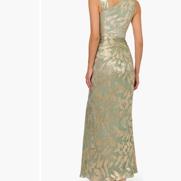 Foil Asymmetric Neck Gown Women's Dress - Picture 7 of 8